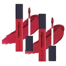 ME-ON Set Of 2 Marshmallow Long Lasting Lip Mousse -6ml Each - Shade 01-Scarlett Red 04 image 1