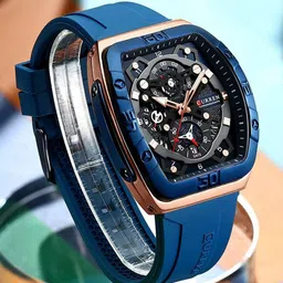 Curren Men Brass Printed Dial & Wrap Around Straps Analogue Watch CR-8443-Blue RG-image-81