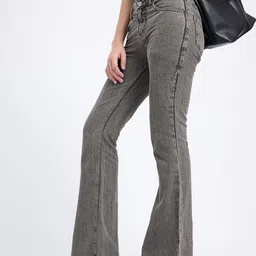 glitchez Women Classic Cuts Frayed Bootcut Jeans-image-61