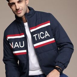 Nautica Brand Logo Printed Padded Jacket-image-18