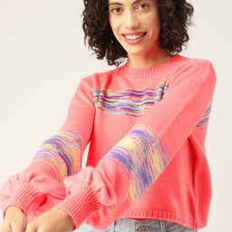 Mast & Harbour Abstract Self Design Pullover-image-58