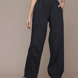 Roadster The Lifestyle Co Women Pure Cotton Parachute Fit High-Rise Jeans-image-42