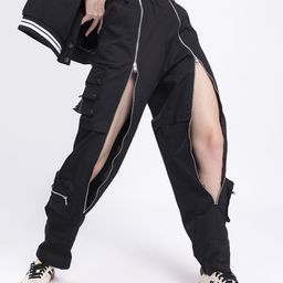 Kook N Keech Women Urban Savvy Front Zip Relaxed Fit Trousers-image-6