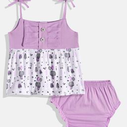 BABYMAX Infant Girls Printed Pure Cotton A-Line Dress With Bloomers-image-74