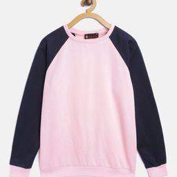 Belle Fille Kids Pink Colourblocked Sweatshirt-image-76