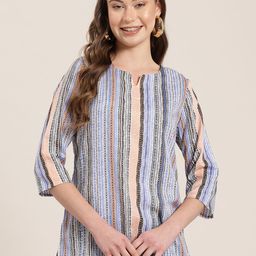 HERE&NOW Geometric Printed A-Line Kurti-picture-15
