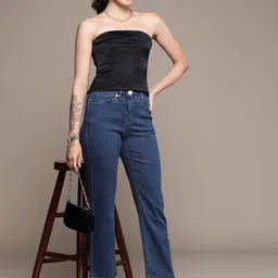 Label Ritu Kumar Women Straight Fit High-Rise Jeans-image-60