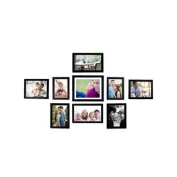 Art Street Black Solid Set of 9 Wall Photo Frames image 2