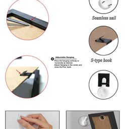 Art Street Black Solid Set of 9 Wall Photo Frames image 5