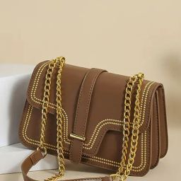 Styli Brown Embellished Cross Body Bag-picture-36