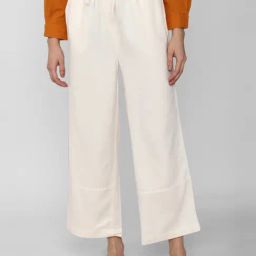 Van Heusen Cream Mid Rise Flared Trousers-image-21