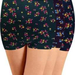 IN CARE Green & Blue Cotton Printed Boyshorts Panties - Pack Of 3-image-52