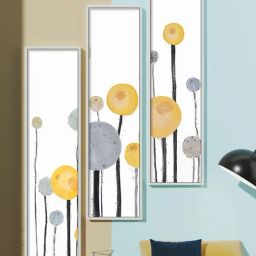 Art Street Flower Printed White Engineered Wood Wall Art (Set of 3)-34