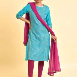 W Pink Woven Pattern Dupatta image 4
