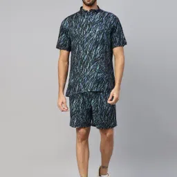 Don Vino Navy Relaxed Fit Printed Shirt & Shorts Set-picture-11