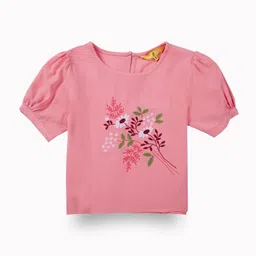 Gini and Jony Girls Floral Embroidered Cotton Crop Top-picture-18