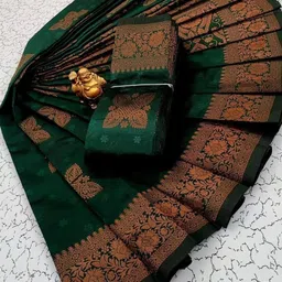 RASVRITI Woven Design Art Silk Kanjeevaram Saree With Blouse Piece-picture-16
