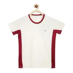 Chimprala Kids White & Red Solid T-Shirt-10