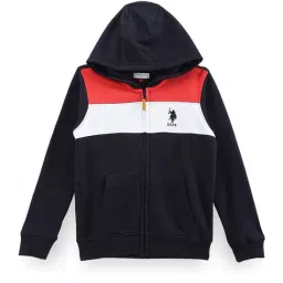 U.S. Polo Assn. Kids Blue Color Block Full Sleeves Sweatshirt-picture-17