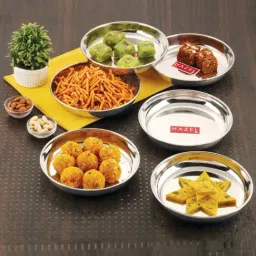 HAZEL Silver Stainless Steel Serving Plates (0.65 L) - Set of 6-image-72