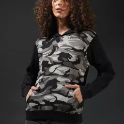 Campus Sutra Black Graphic Print Hoodie-image-84