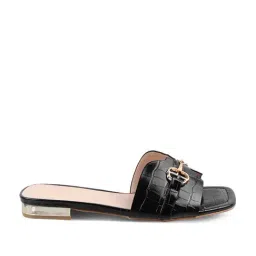 Tresmode Women's Black Casual Sandals-2