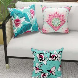 Bianca Suzane Teal Green Microfibre Cushion Cover - Set of 3-26