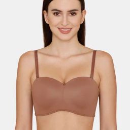 Zivame Brown Non-Wired Demi Cup Bra-image-27