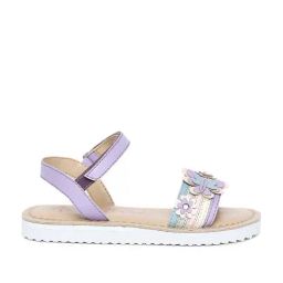 Aria Nica Kid's Floral Lavender & Pink Ankle Strap Sandals-image-64