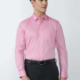 Peter England Pink Cotton Regular Fit Shirt-picture-48