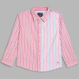 Blue Giraffe Boys Multicolor Cotton Striped Full Sleeves Shirt-picture-13