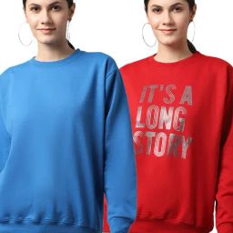 Vimal Jonney Blue & Red Printed Fleece Pullover - Pack of 2-picture-1