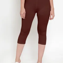 Gracit Brown Mid Rise Capris-image-0