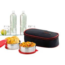 Varmora SS Xtra Pink Stainless Steel Lunch Box - Set of 2-29
