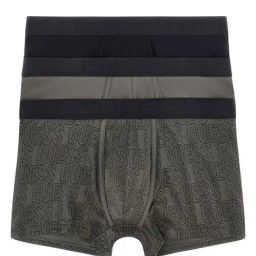 Guess Logo Grid Black Grey Regular Fit Trunks - Pack of 3-picture-37