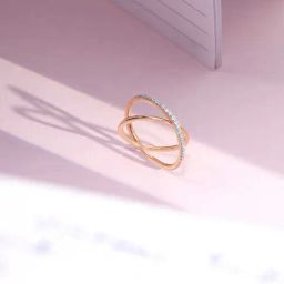 Mia by Tanishq 14k (585) Rose Gold Diamond Ring for Women-picture-3