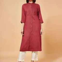 Marigold Lane Red Woven Pattern Straight Kurta-picture-18
