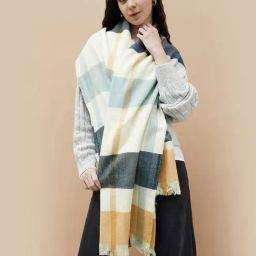 Ginger by Lifestyle Multi Acrylic Checks Stole-picture-14