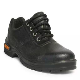 Tiger Steel Toe Safety Shoes Low Ankle PU Black Size UK 7, Lorex S1BG-0