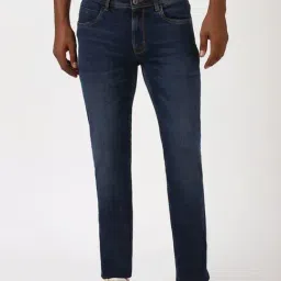 Peter England Navy Cotton Slim Fit Jeans-image-84