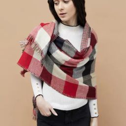 Ginger by Lifestyle Multi Acrylic Checks Stole-picture-25