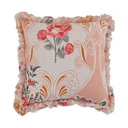 Luxmi Cotton Fabrics Pink & White 5 Pieces Floral Printed Square Cushion Covers-32