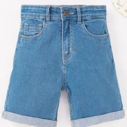 Ed-a-Mamma Kids Blue Solid Shorts-6