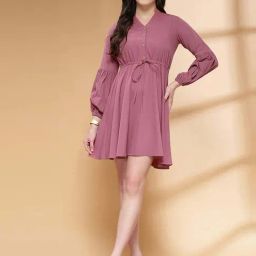 SELVIA Pink A-Line Dress-picture-19