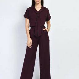 Exude Women Wine Regular Fit Formal Suits-picture-38