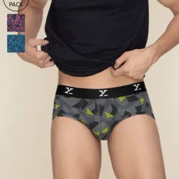 XYXX Multicolored Slim Fit Printed Briefs - Pack Of 3-image-67