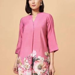 Marigold Lane Pink Printed A Line Short Kurti-picture-31
