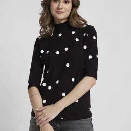 Spykar Black Regular Fit Printed Top-picture-47