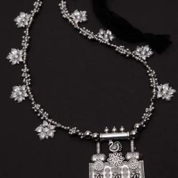 Panash Oxidized Silver Plated Necklace-30