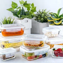 Borosil Klip N Store Transparent Glass Storage Container With Air-Tight Lid 800ml image 2